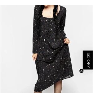 NWOT Disturbia Sickle Moon Corset Midi Dress
